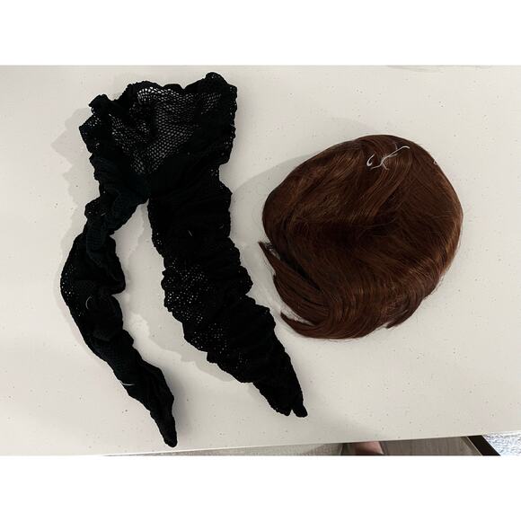 Red 1920s Flapper Dress Costume Set Headpiece Gloves Boa Wig Necklace Sz 4 Small - Picture 7 of 16